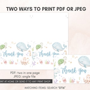 two ways to print a thank card for a baby shower