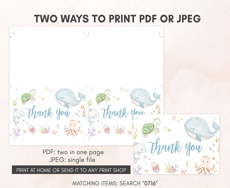 two ways to print a thank card for a baby shower