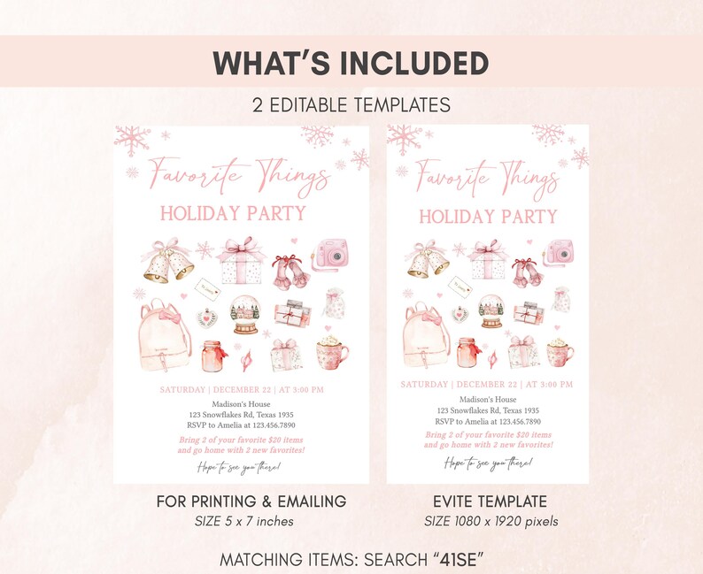Christmas Party Invitation Set