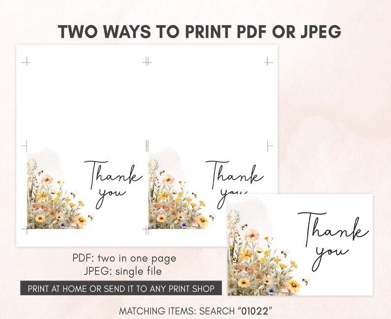 two ways to print a thank card