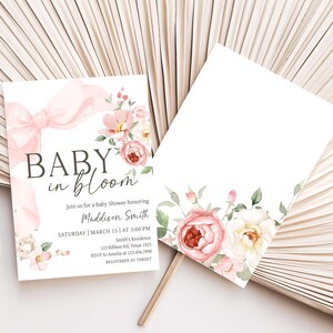 Pink Bow Baby Shower Invite