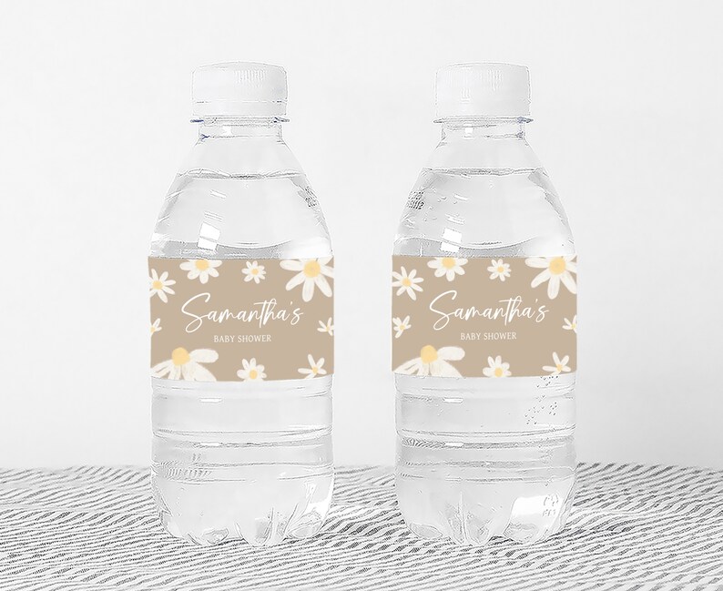 a couple of water bottles sitting on top of a table