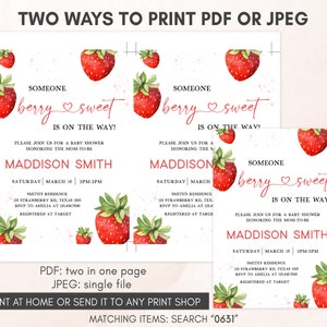 two strawberrys on a pink background with the words two ways to print for je