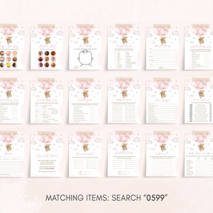 a set of matching items for a baby shower
