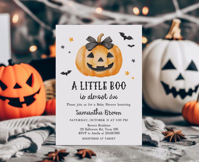 A Little Boo Baby Shower Invitation