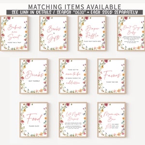 Editable Wildflower Baby Shower Due Date Calendar, Floral Boho Baby Shower Calendar, A Little Wildflower Spring Birthday Predictions, 0630 image 3