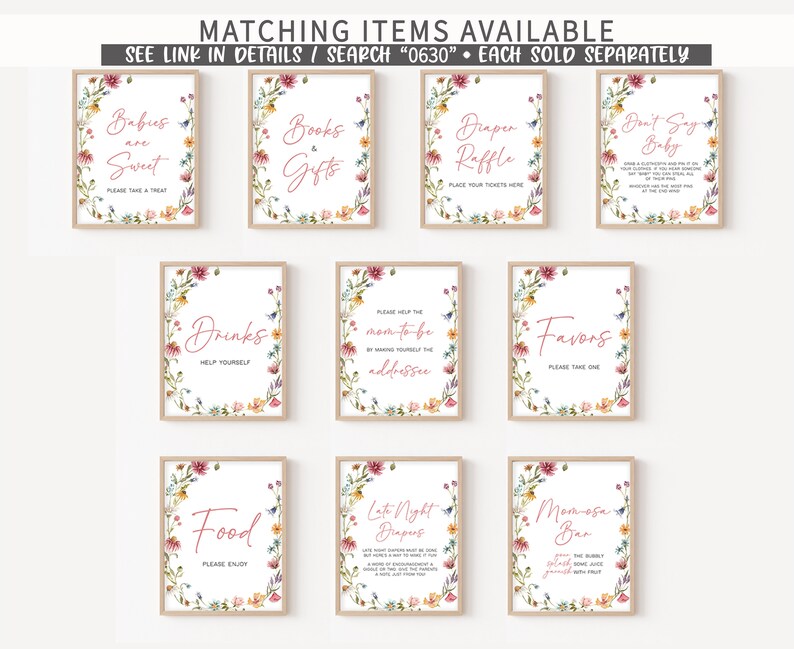 Editable Wildflower Baby Shower Due Date Calendar, Floral Boho Baby Shower Calendar, A Little Wildflower Spring Birthday Predictions, 0630 image 3