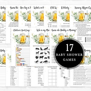 A Baby is Brewing Baby Shower Games Bundle Bottle and Beer Baby Shower Game Pack Coed Baby Shower Gender Neutral Printable Template 0210