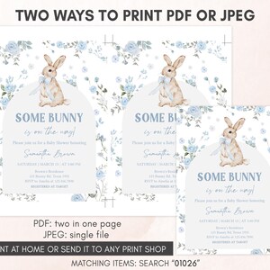 Boy Bunny Invitation Template