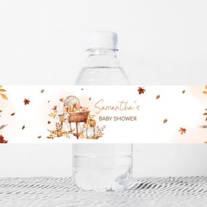 Etichetta modificabile per biberon baby shower "Innamorarsi", etichetta per baby shower autunnale "Little Pumpkin", adesivi per biberon baby shower autunnale per culla 01116