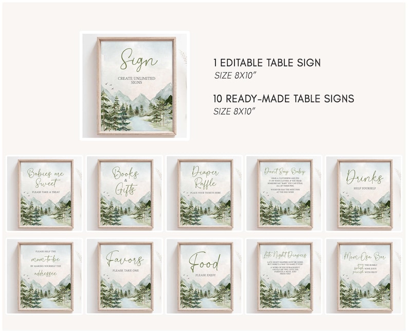Oh Boy Adventure Table Signs
