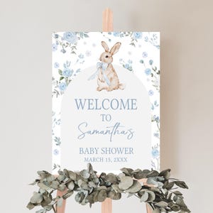 Boy Bunny Welcome Sign