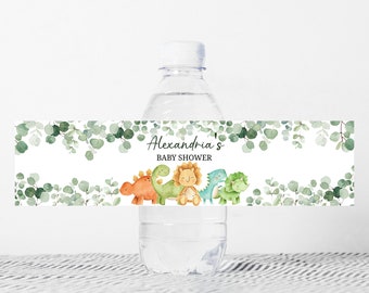 Printed OR Printable Dinosaur Water Bottle Labels Dino - Etsy
