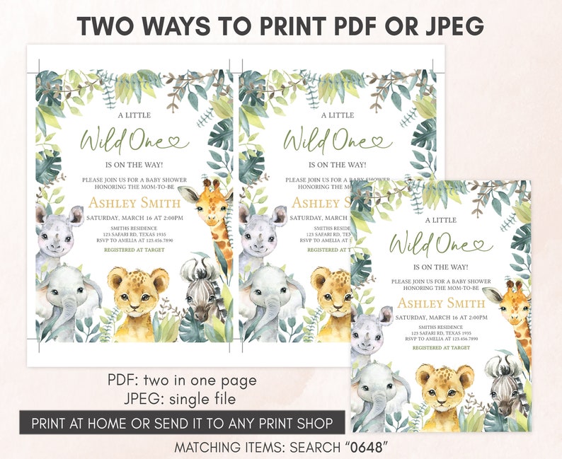 two baby animals and a giraffe are on the same sheet of paper