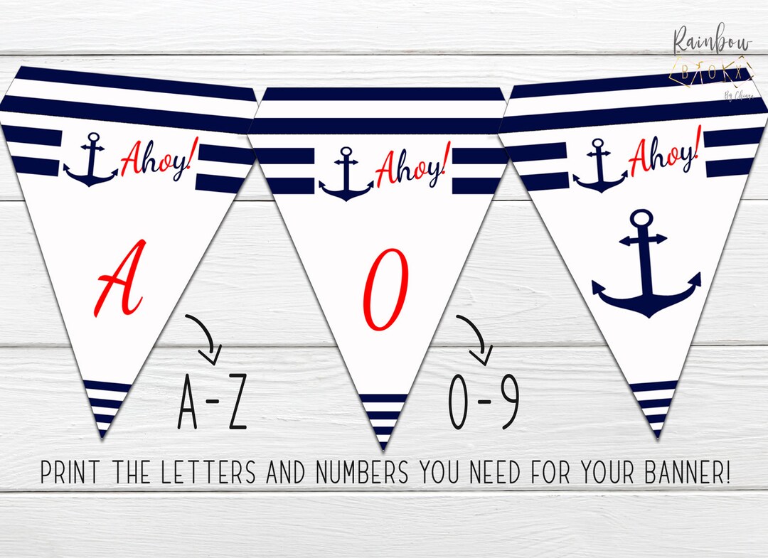 LOVENJOY 100% Cotton Pirate Pennant Banner - Double Sided, Anchor & Ship Design For Boys Birthday Or Baby Shower