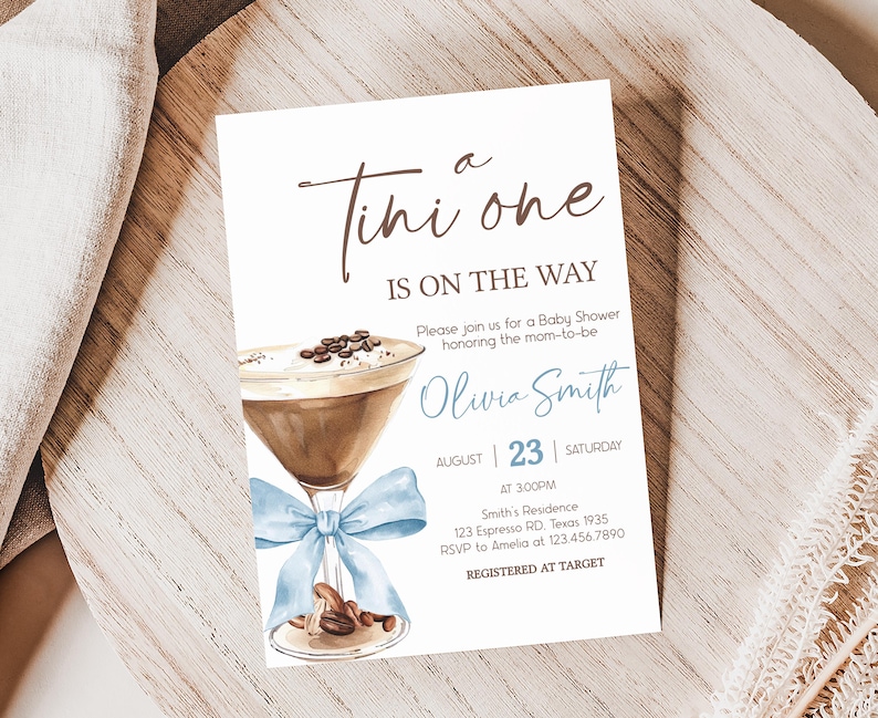 a card with a picture of a drink on it