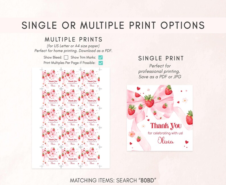 Girl First Birthday Squared Favor Tags
