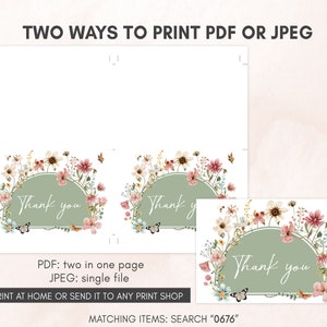 two ways to print a wedding thank card