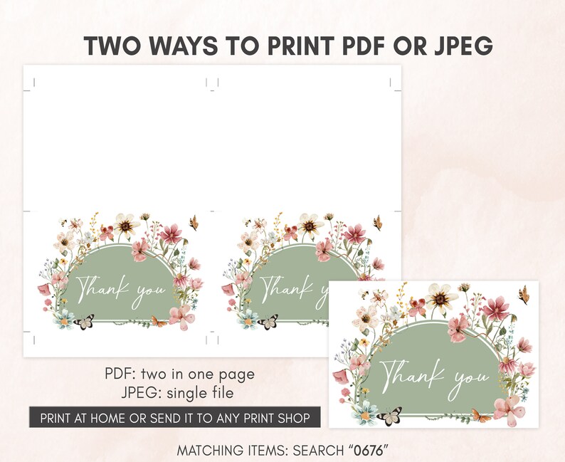 two ways to print a wedding thank card