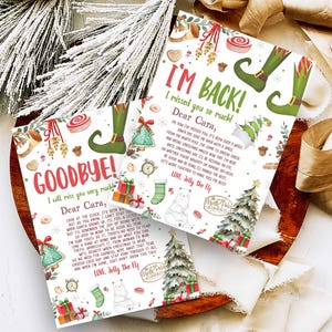 Bewerkbare elf aankomstbrief retourbrief, elf ik ben terug kerstbrief, elf welkomstbrief, kerst elf brief combo elf activiteit, 72SE