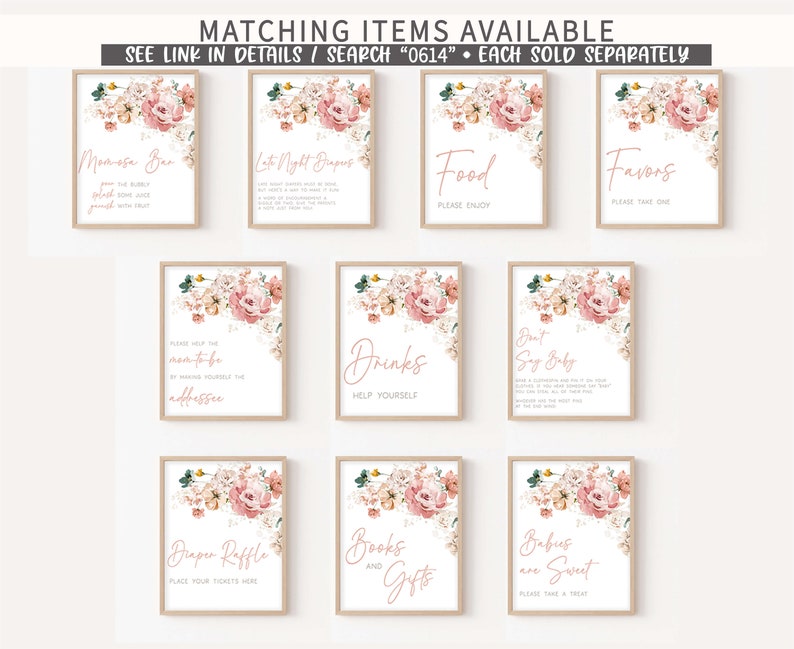 Editable Baby in Bloom Baby Shower Welcome Sign, Spring Floral Baby Shower Welcome Poster, Wildflower Spring Baby Shower Welcome Sign, 0614 image 4