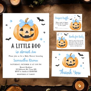 Boy Minimalist A Little Boo Invitation Set
