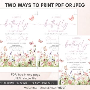 Butterfly Baby Shower Invitation Template