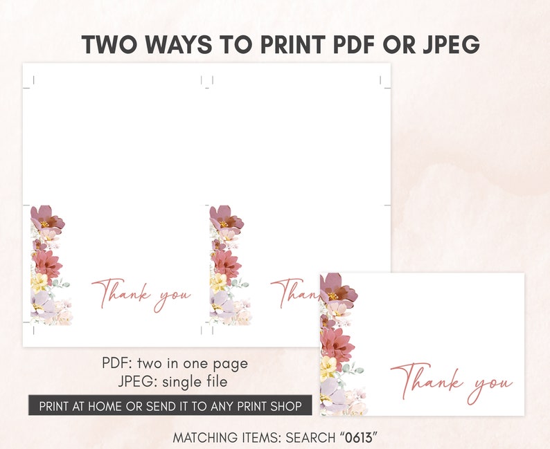 two ways to print a thank card