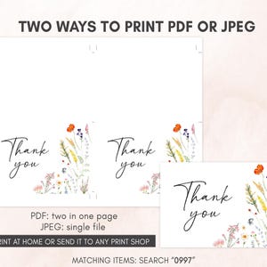 two thank cards with flowers on them
