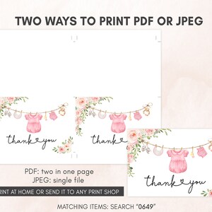 two ways to print a thank card for a baby shower