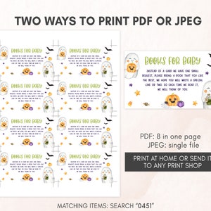Editable A Little Boo Baby Shower Invitation Bundle, Gender Neutral Halloween Baby Shower Invite Set, Ghost Baby Shower Invitation Pack 0451 image 6