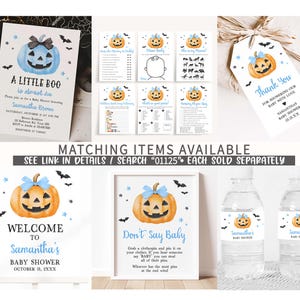 Blue Minimalist A Little Boo Baby Shower Printable Template