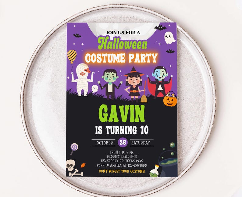 Halloween Birthday Invitation