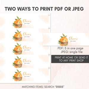 Citrus Baby Shower Bottle Stickers