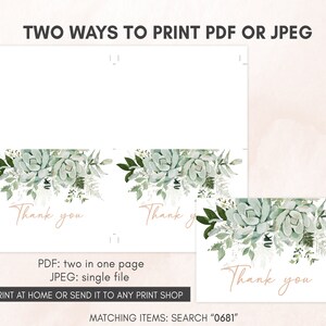 two ways to print a wedding thank card