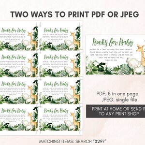 Editable Safari Baby Shower Invitation Bundle, Greenery Jungle Baby Shower Invite Set, Wild One Safari Animals Baby Shower Invitation, 0297 image 4