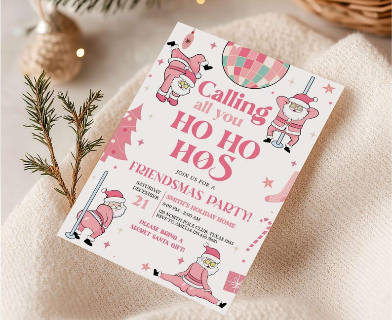 Pink Christmas Invitation