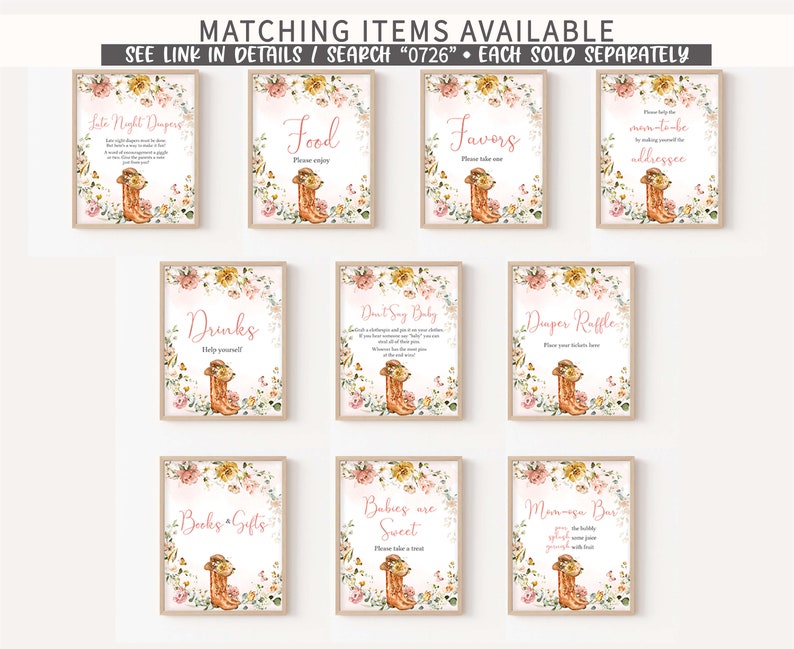 a set of eight matching items for a baby shower