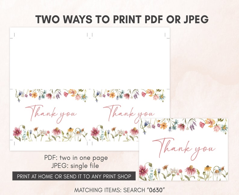 two ways to print a thank card