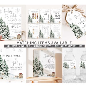 Bewerkbare baby het is koud buiten baby shower uitnodiging, genderneutrale winter baby shower uitnodiging, kerst baby shower uitnodiging sjabloon 0572 afbeelding 4
