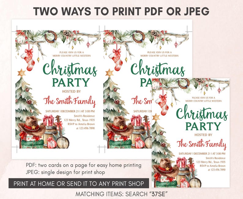 Cowboy Christmas Invitation Template