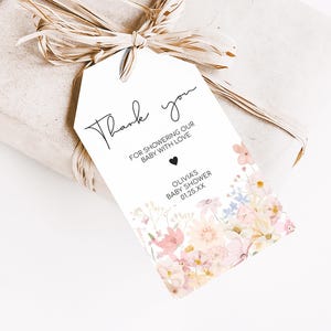A Little Wildflower Baby Shower Favor Tag