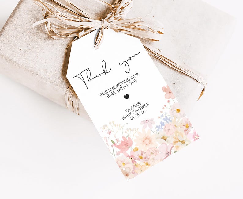 A Little Wildflower Baby Shower Favor Tag