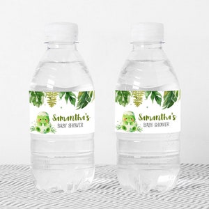 Editable Dinosaur Baby Shower Water Bottle Labels, Dino Baby Shower ...