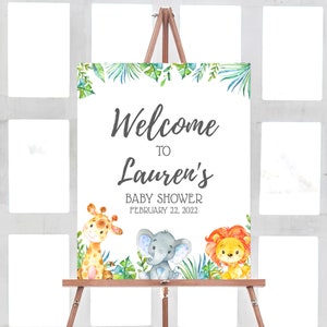 Printable Safari Baby Shower Welcome Sign, Jungle Safari, Safari Animals Table Sign, Boy Baby Shower, Printable, Party Sign BSL 96
