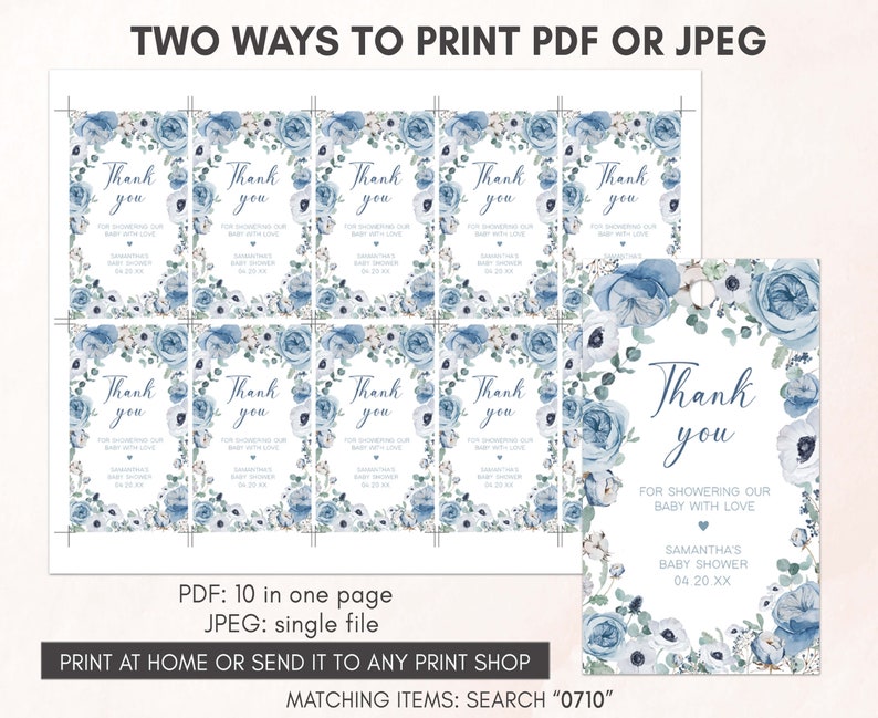 two ways to print a wedding thank card
