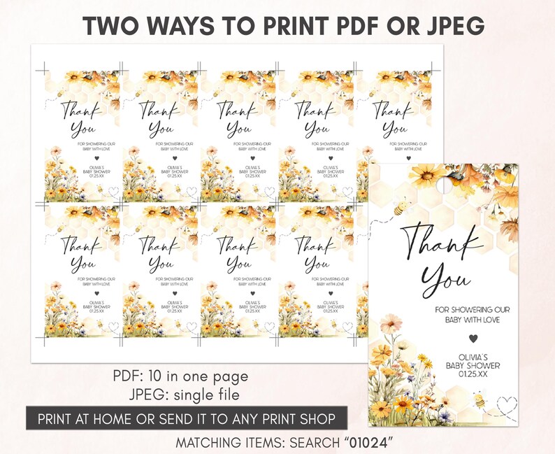 two ways to print a thank you card