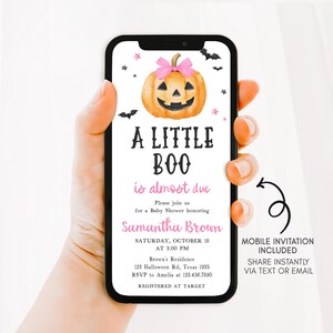 Girl  A Little Boo Mobile Invitation
