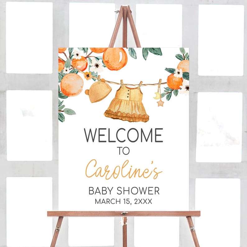 Citrus Baby Shower Welcome Sign