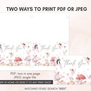 Girl Fairy Baby Shower Thank you Card